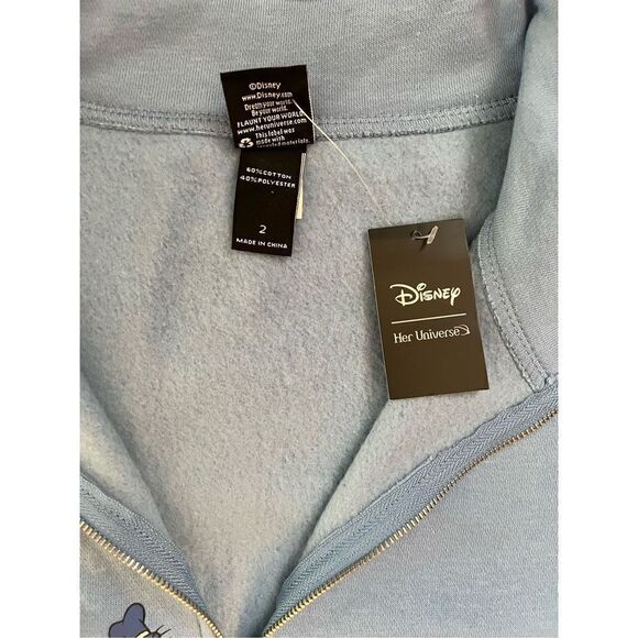 Disney Holiday Hanukkah Half-Zip Girls Crop Pullover Plus Size 2 - Picture 4 of 6